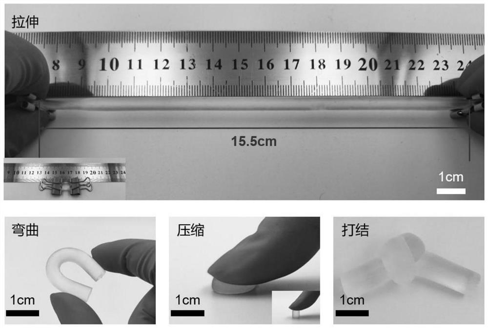 Three-functional-group hyperbranched polysiloxane cross-linked high-strength and high-toughness composite hydrogel and preparation method thereof