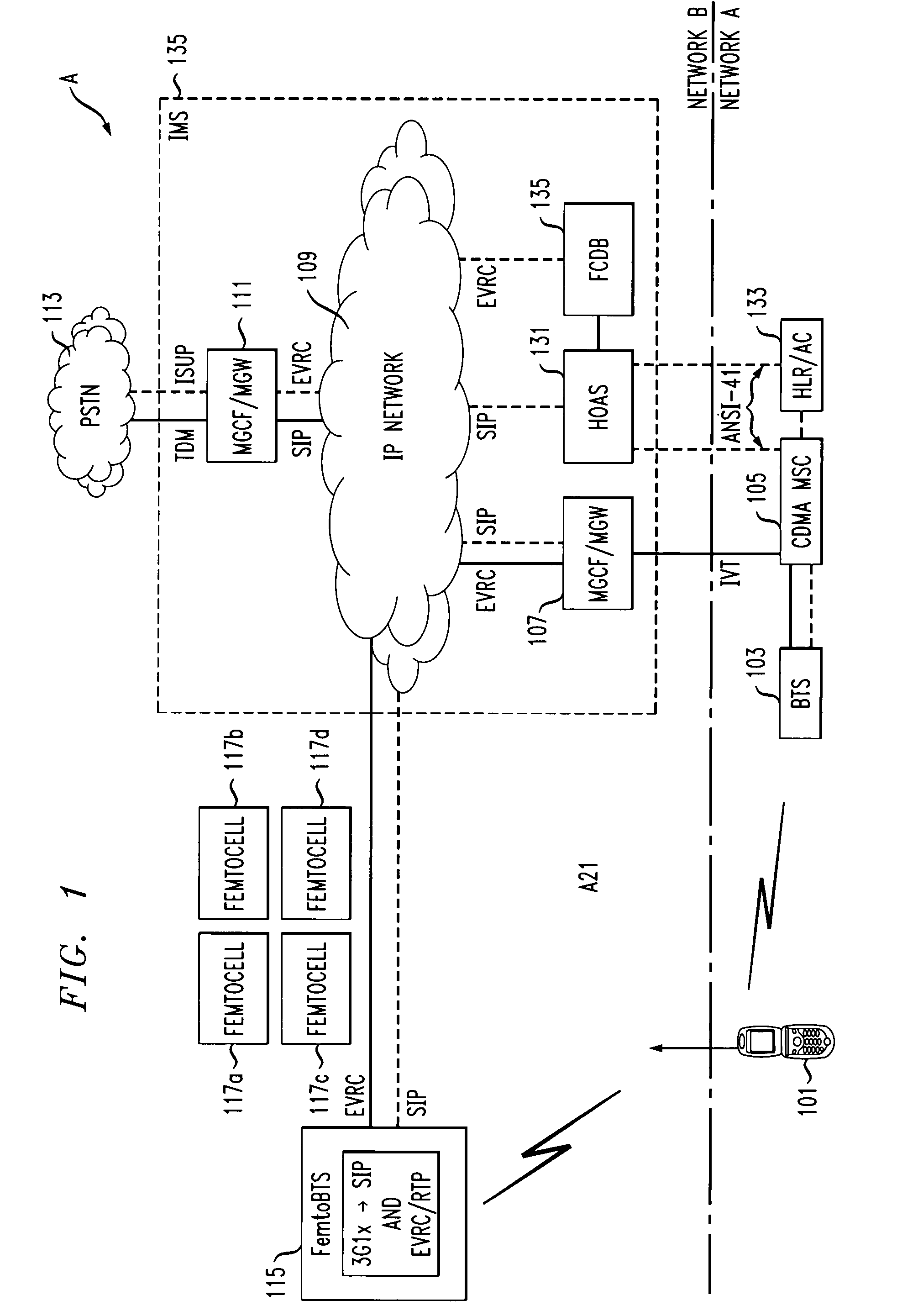 Method and apparatus to allow hand-off from a macrocell to a femtocell