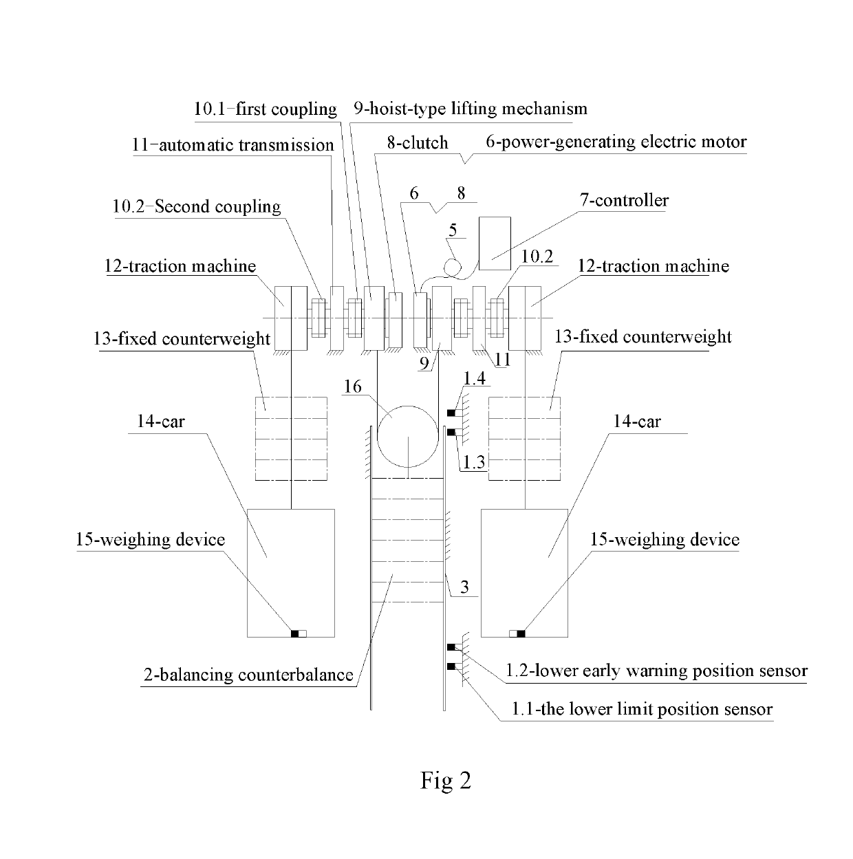 Energy-saving traction-type elevator