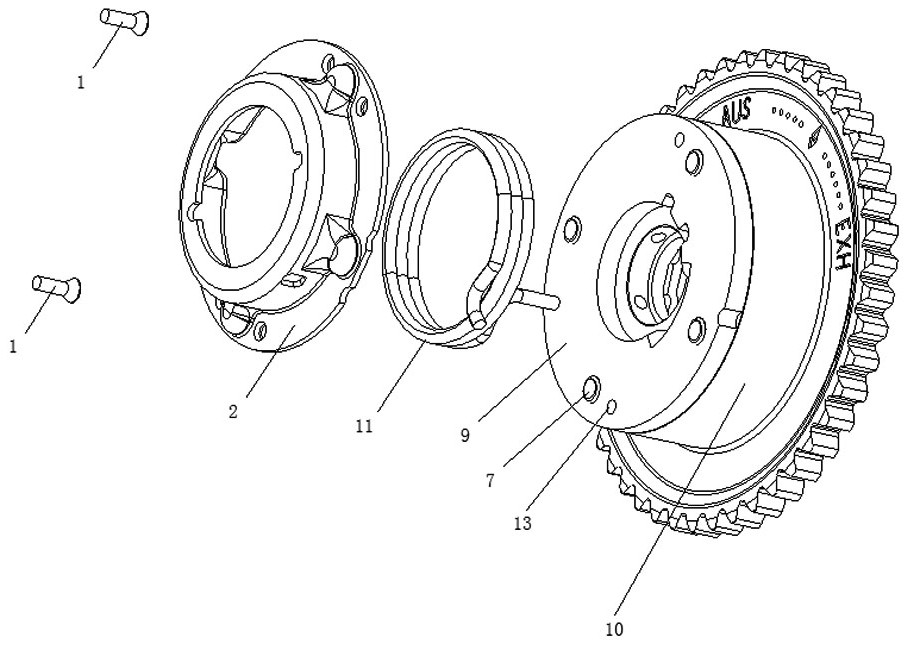 Guard for securing the torsion spring at the front end of the camshaft phaser