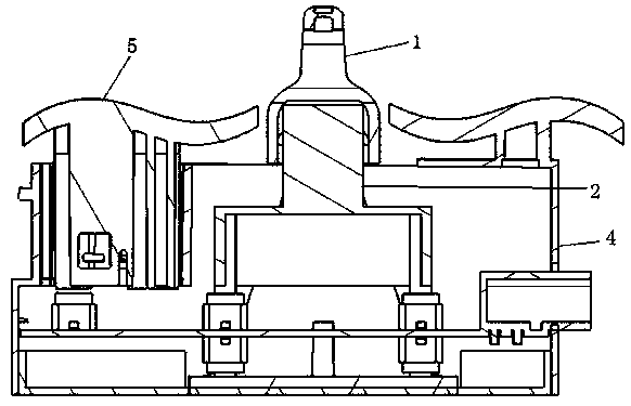 Knob-button type electronic shift control mechanism with M+ and M- gears