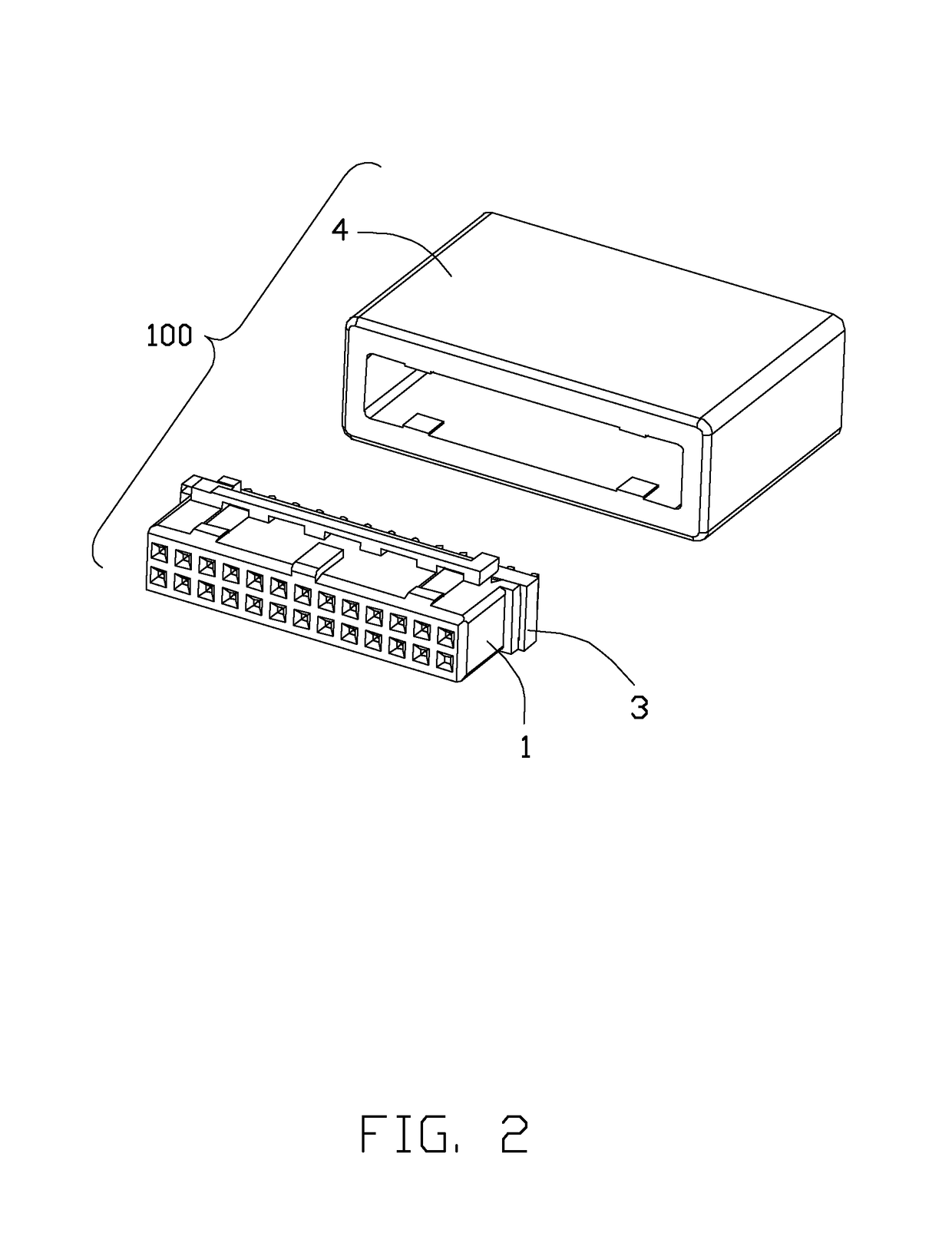 Insulative housing of a cable connector assembly having a one piece structure latch