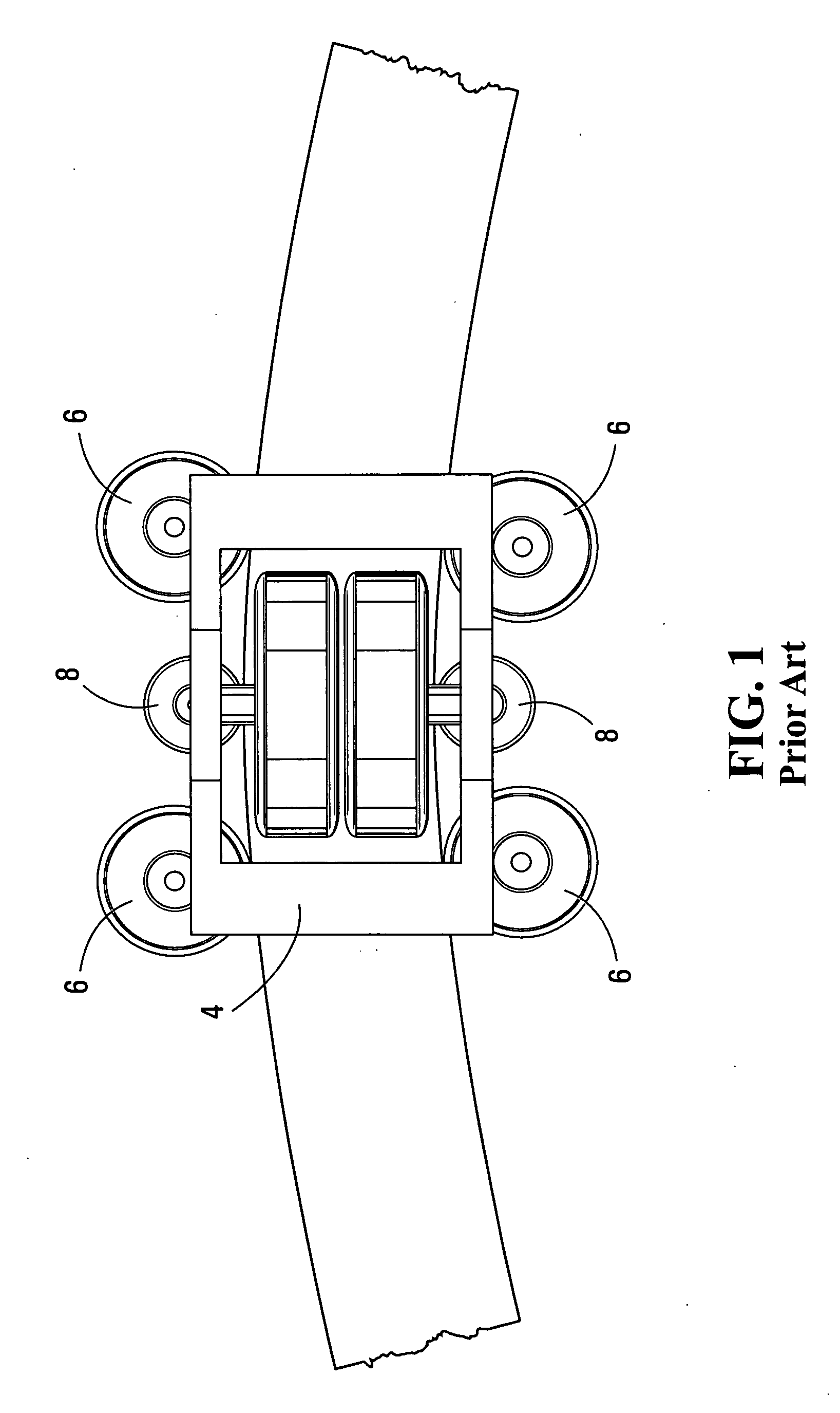 Monorail bogie having improved roll behavior