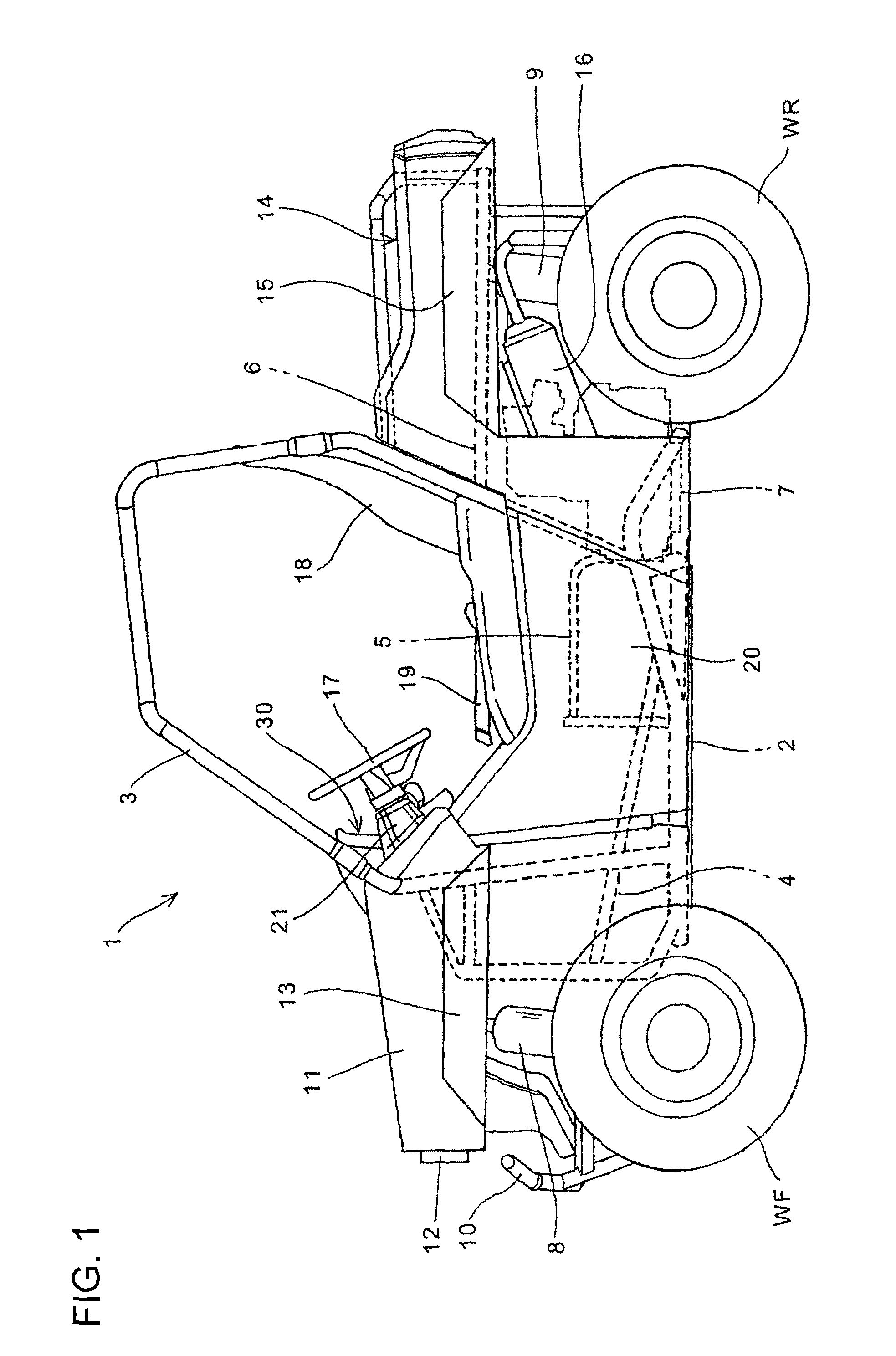 ECU arrangement structure for a vehicle