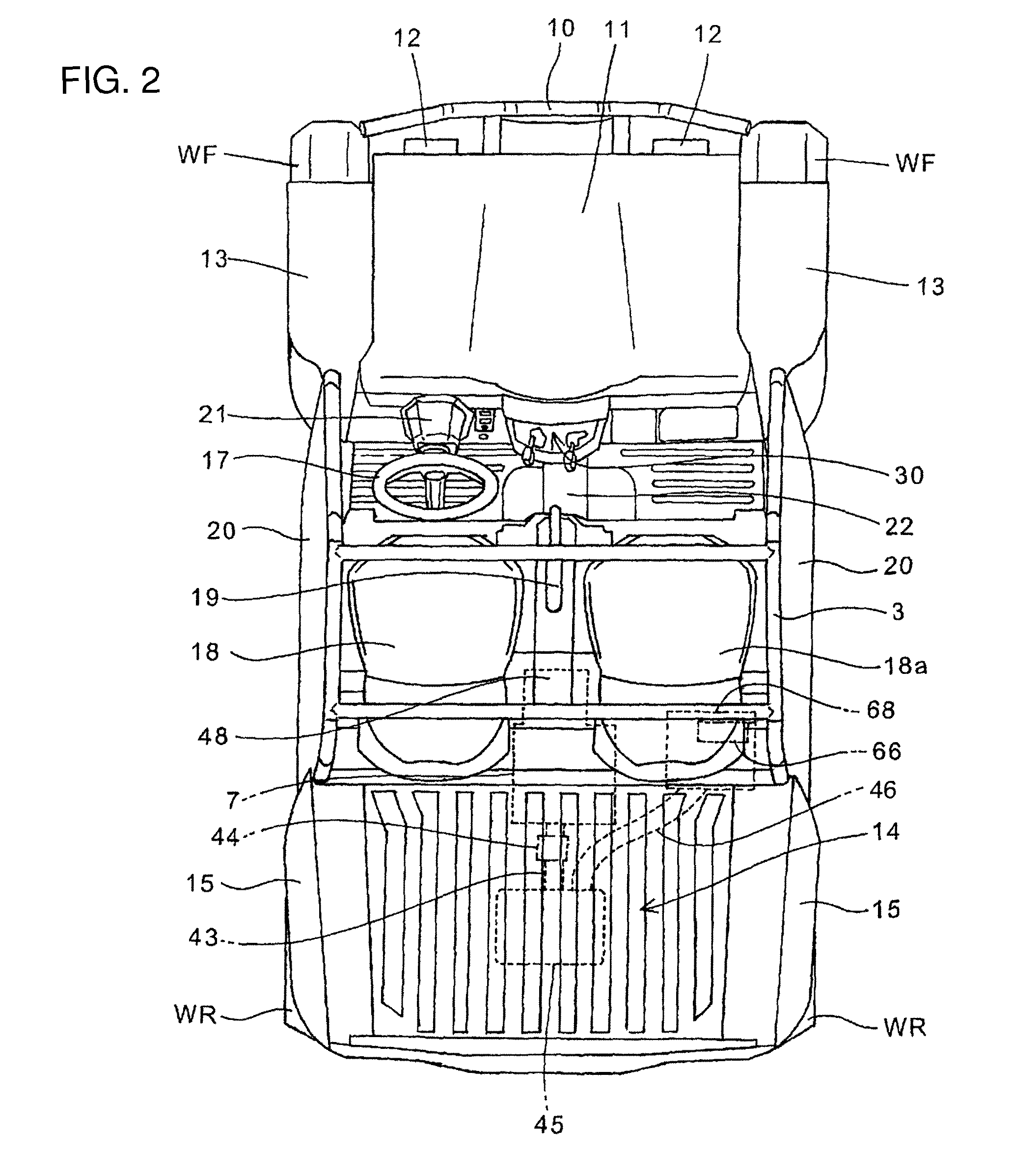 ECU arrangement structure for a vehicle