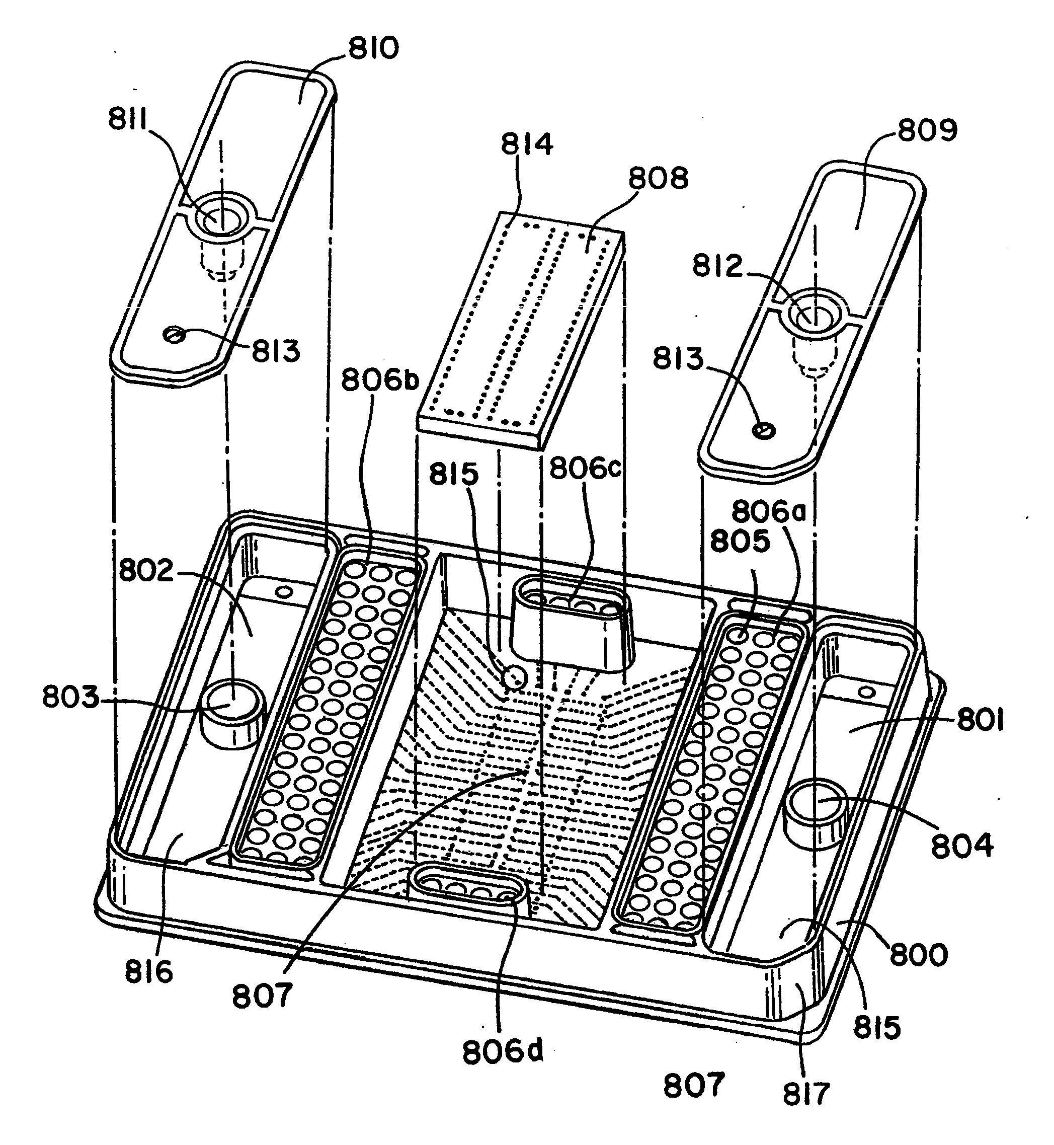 Integrated chip carriers with thermocycler interfaces and methods of using the same