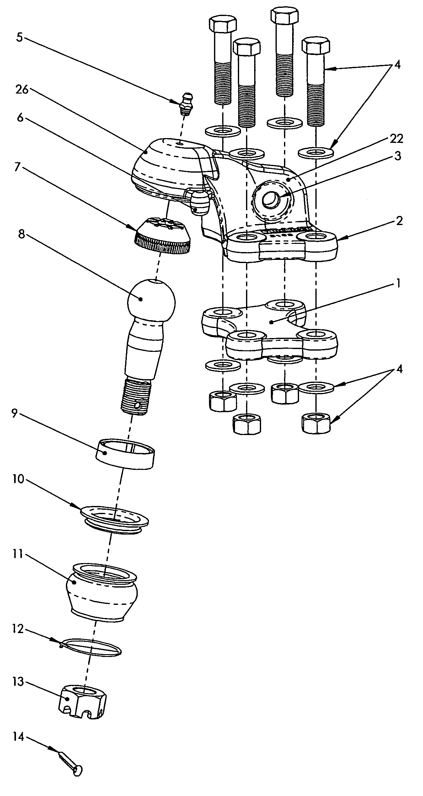 Ball joint for steering knuckle