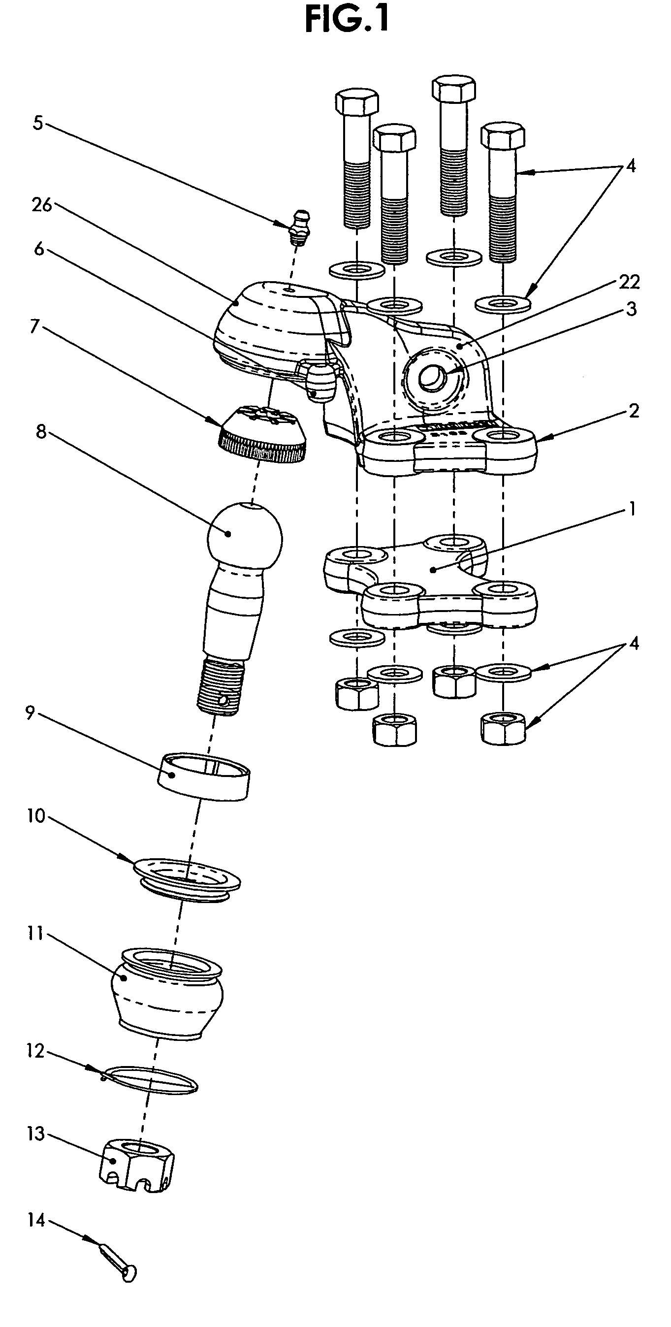 Ball joint for steering knuckle