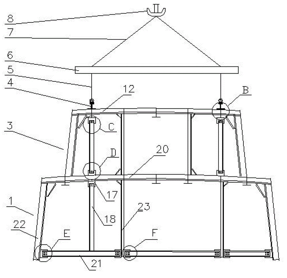 Aluminum alloy superstructure block hoisting method