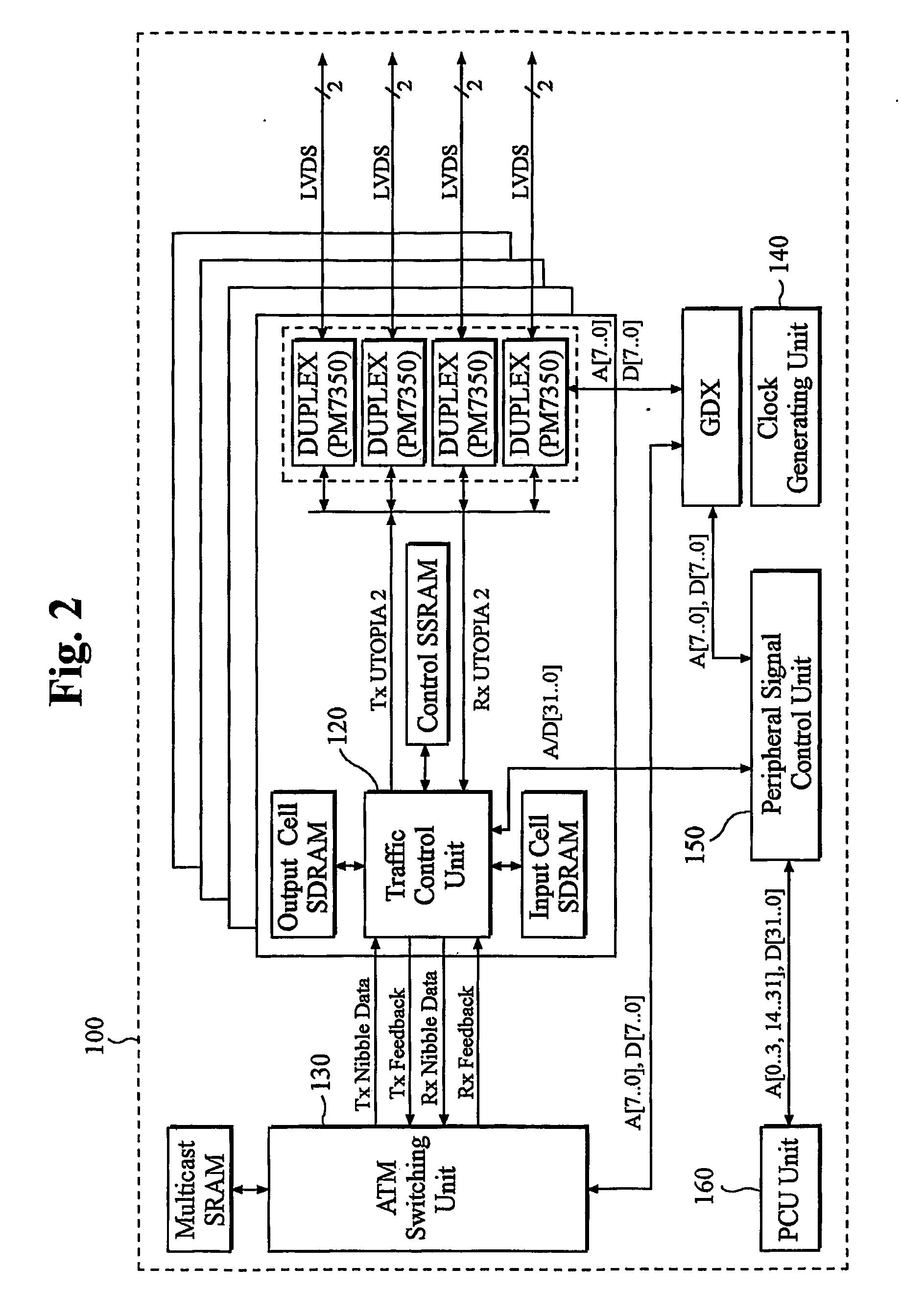 Atm switch for use in w-cdma