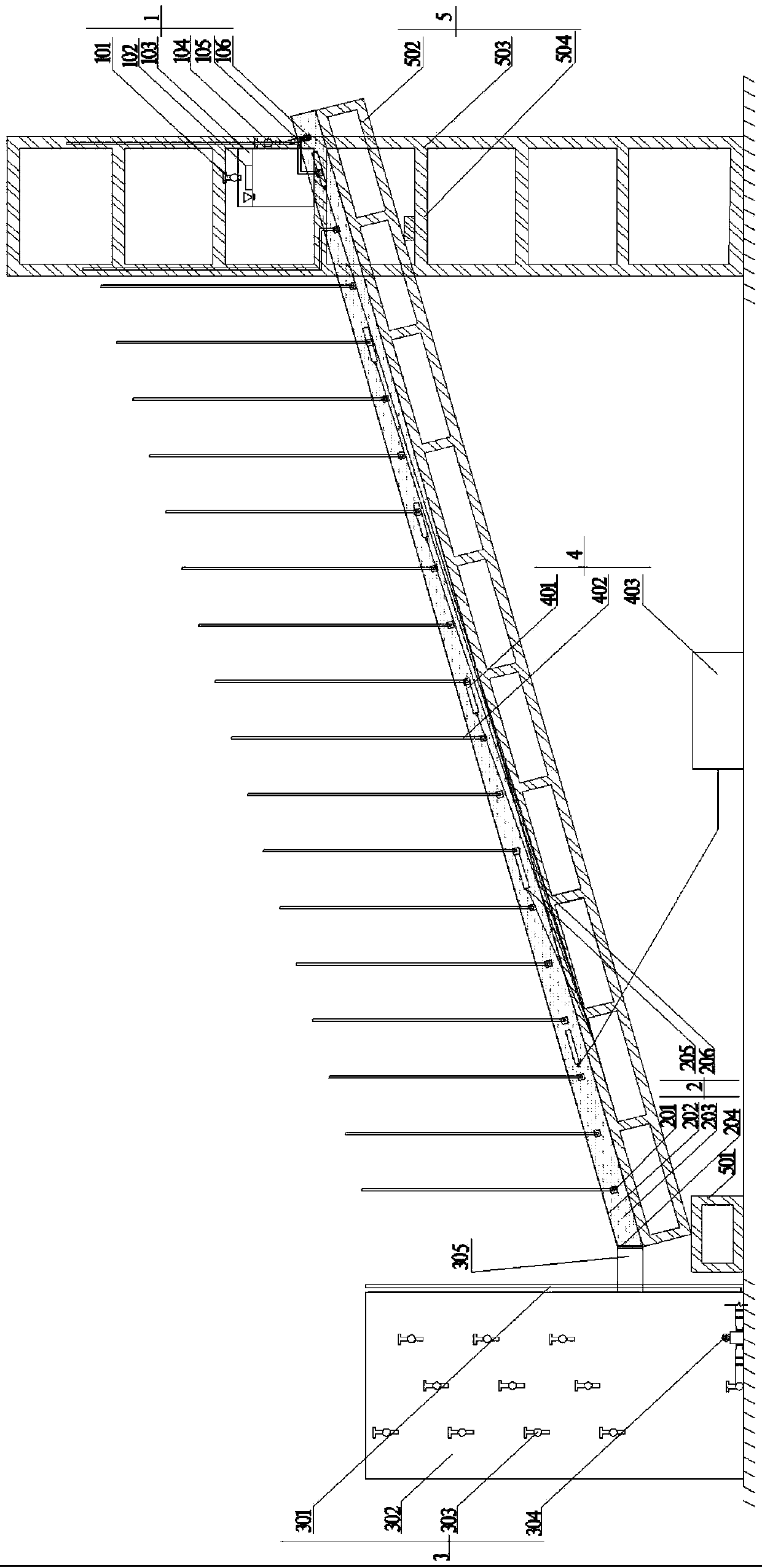 Physical model test apparatus for confined groundwater in bedding bank slope