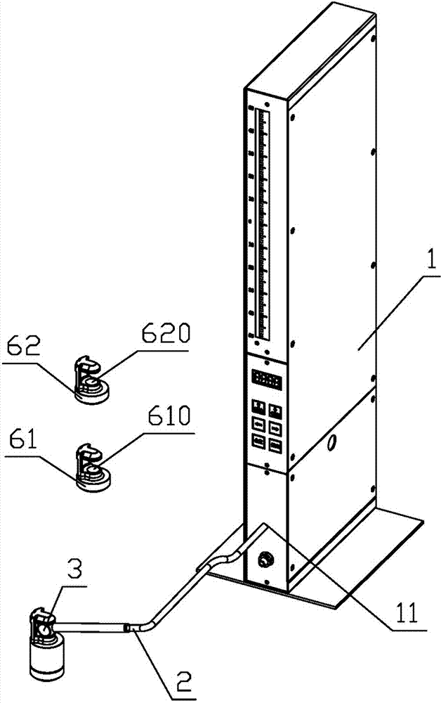 Ball diameter electro-pneumatic measuring instrument for symmetric ball socket