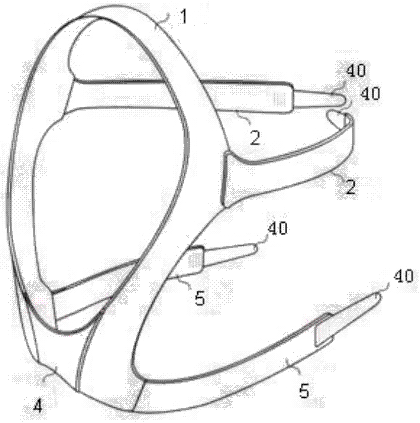 Breathing mask three-dimensional head tying band, main tying band composing breathing mask three-dimensional head tying band and processing methods of breathing mask three-dimensional head tying band and main tying band