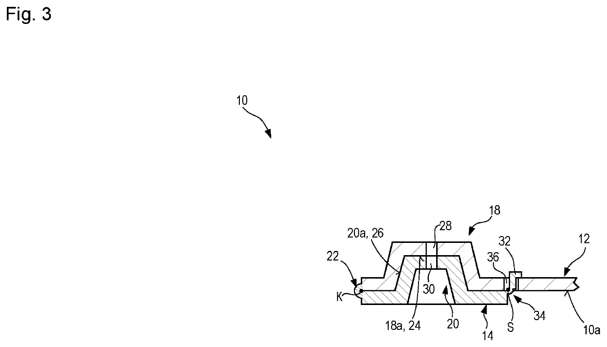 Planar motor vehicle lining component having an integrated doubling reinforcing portion