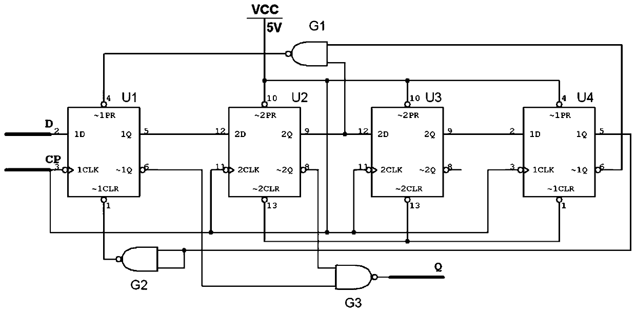 Digital timer topological structure and control method thereof