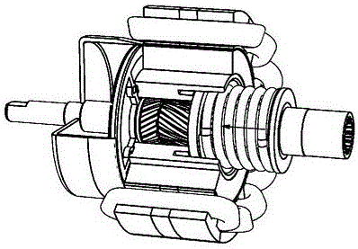 Bidirectional dual-helix permanent magnet brushless motor with torque adaptive speed change