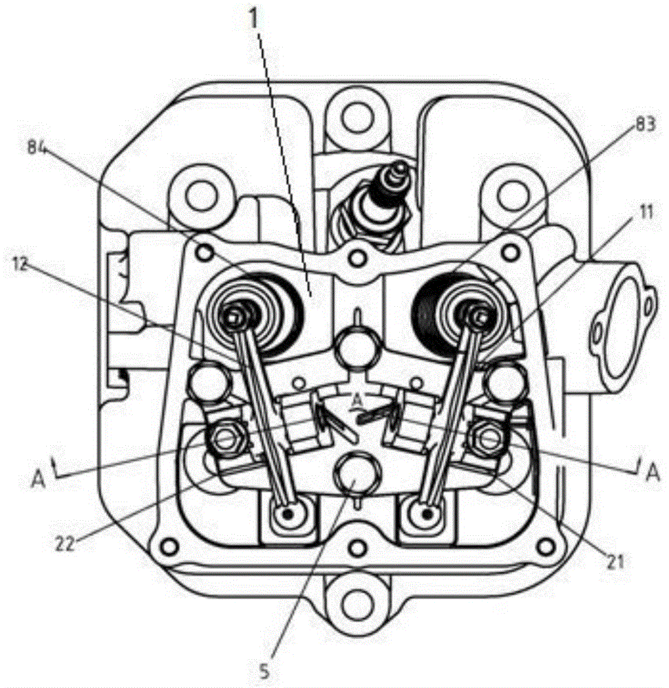 Valve rocker mounting mechanism and gasoline engine thereof