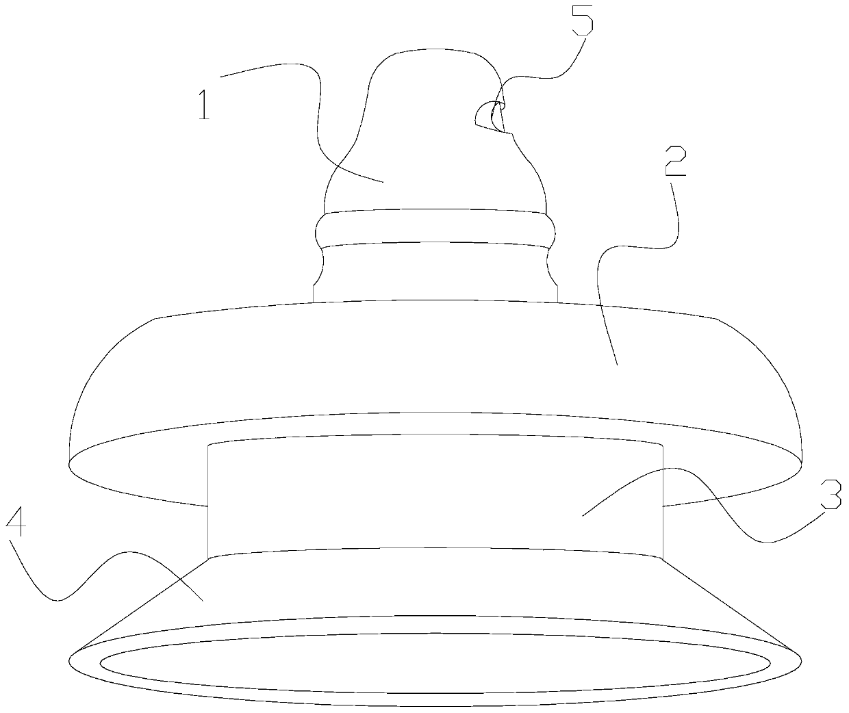 A high-voltage line connection device for water braking air circulation anti-flashover insulators