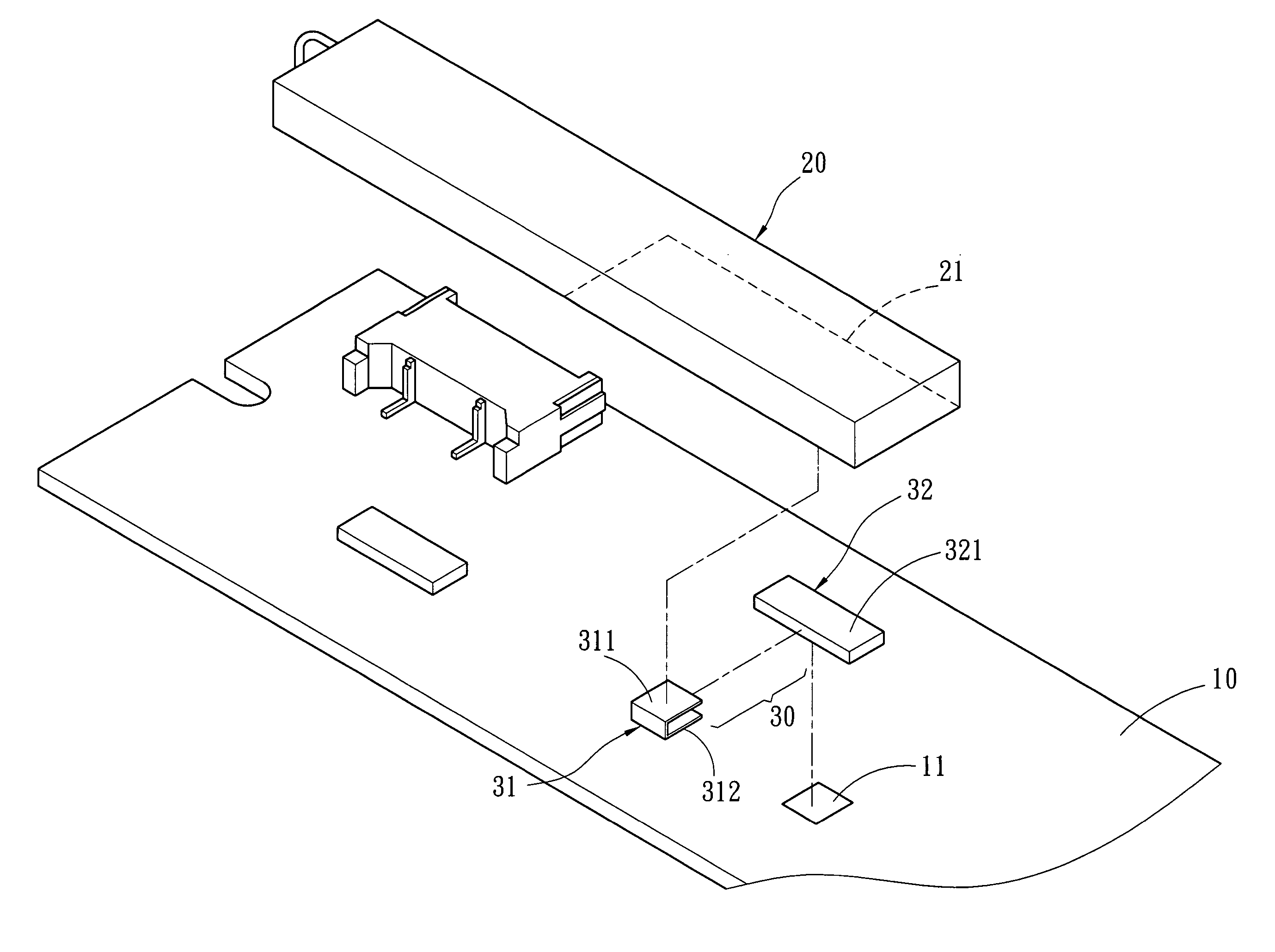 Means for being electrically connected an electrode of a piezo-electric plate