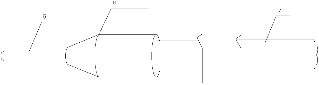 Threading device for prestressed steel beam and threading method for prestressed steel beam