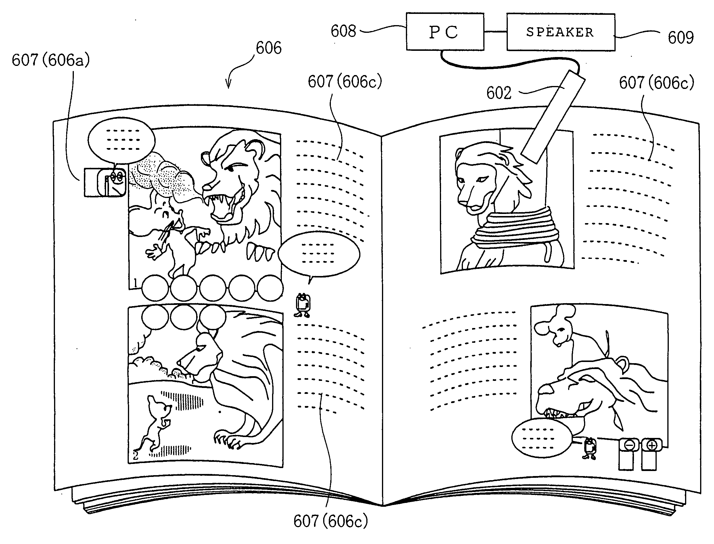 Information reproduction/i/o method using dot pattern, information reproduction device, mobile information i/o device, and electronic toy