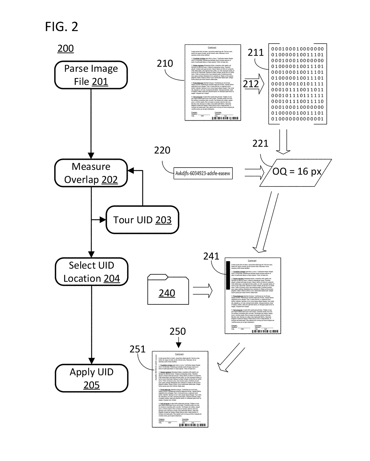 Image processing and analysis for UID overlap avoidance