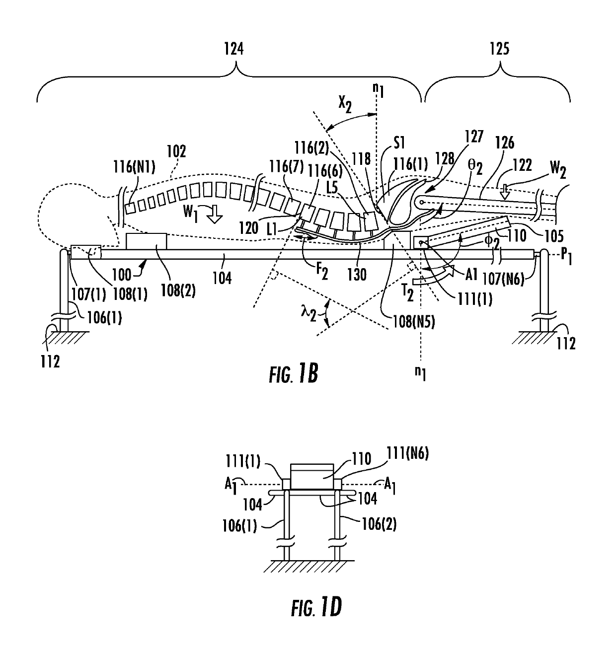 Surgical tables for spinal surgeries employing lordosis adjustment subassemblies rotatably connected to rigid frames, and related systems and methods