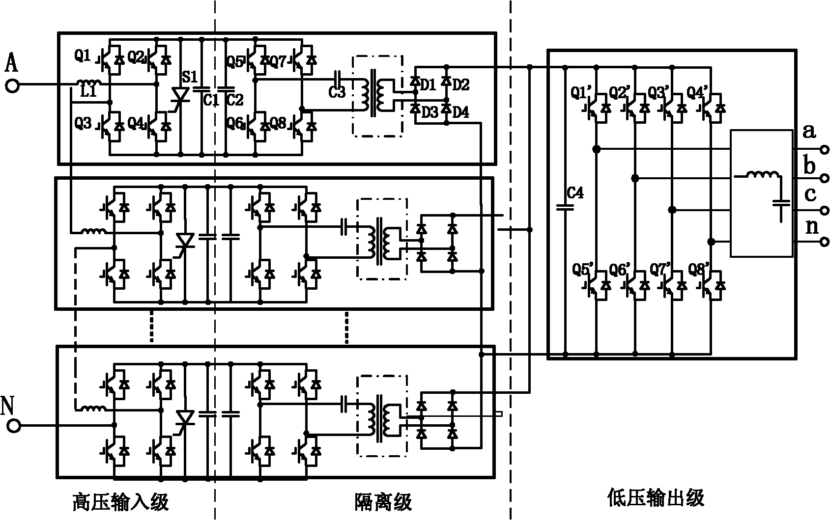 Fault tolerance design-based high-power power electronic transformer