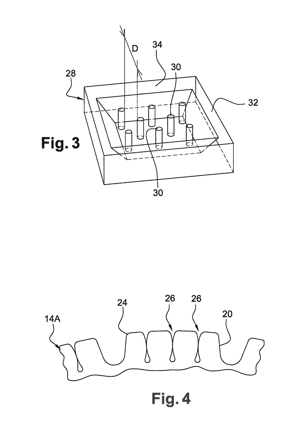 Method for producing tire having tread with foamed material and hollow tread pattern elements