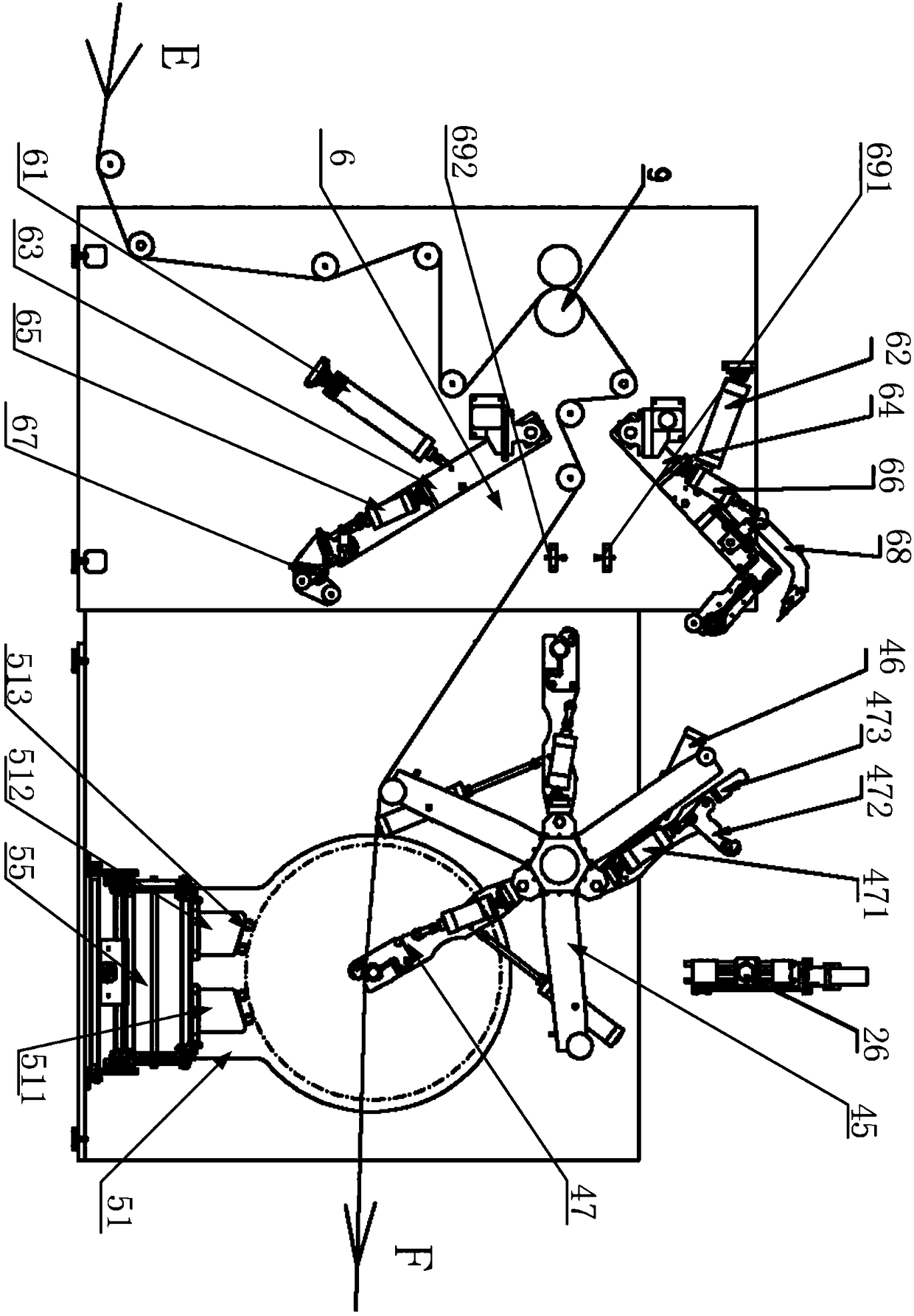 Air bubble film full-automatic winding device