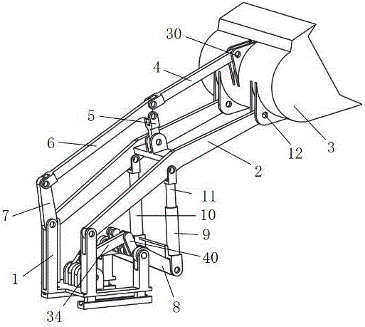 Planar three-range-of-motion loading robot with multi-unit connection rod driving function