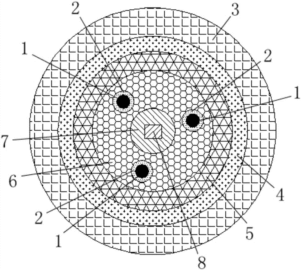 High-iron rare-earth aluminum-alloy fireproof warning cable