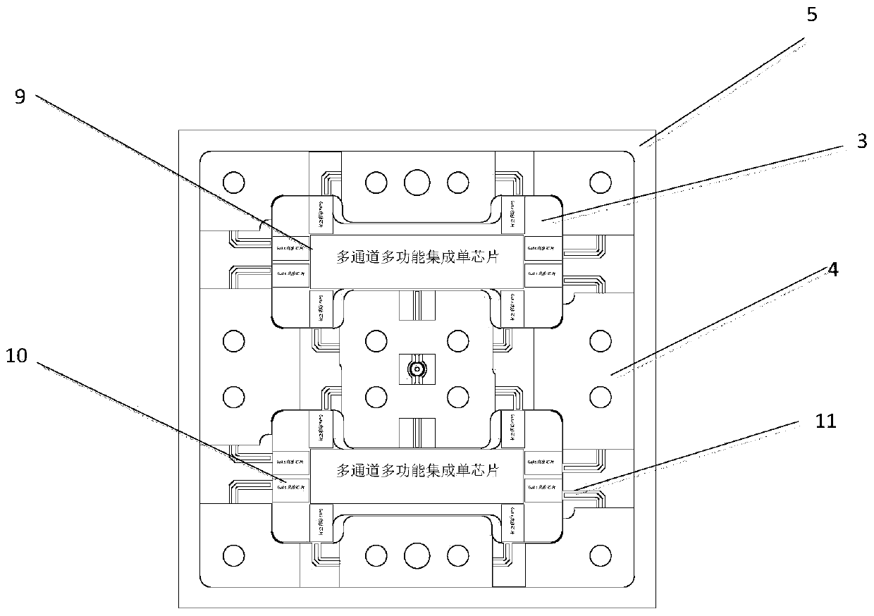 High-density and high-integration millimeter-wave tile-type phased-array antenna T assembly