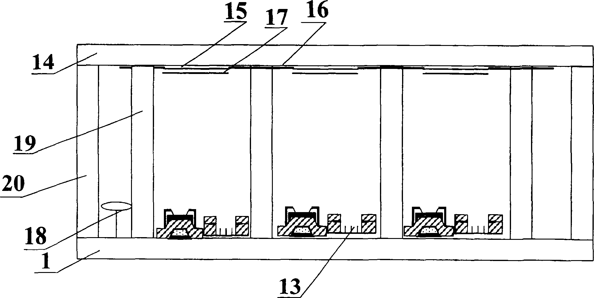 Inverted misarrangement type ballast structural panel display device and its production technique