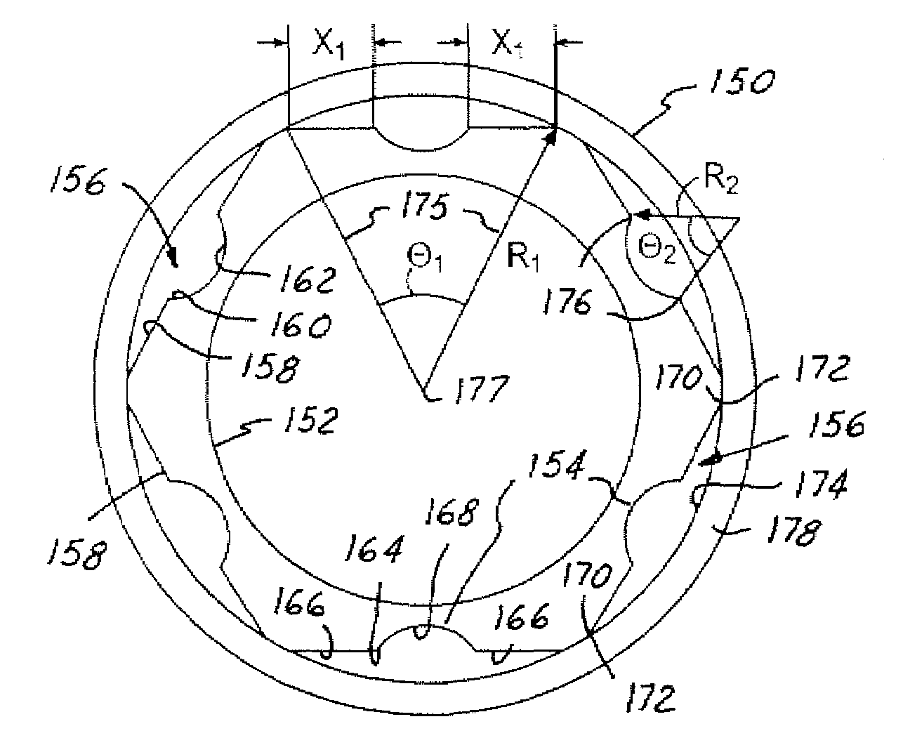 Low chamfer angled torque tube end fitting with elongated overflow groove