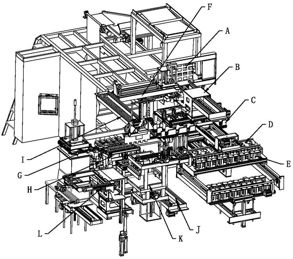 One-mold-time six-action thermal forming in-mold labeling, conveying and boxing production line and operation method