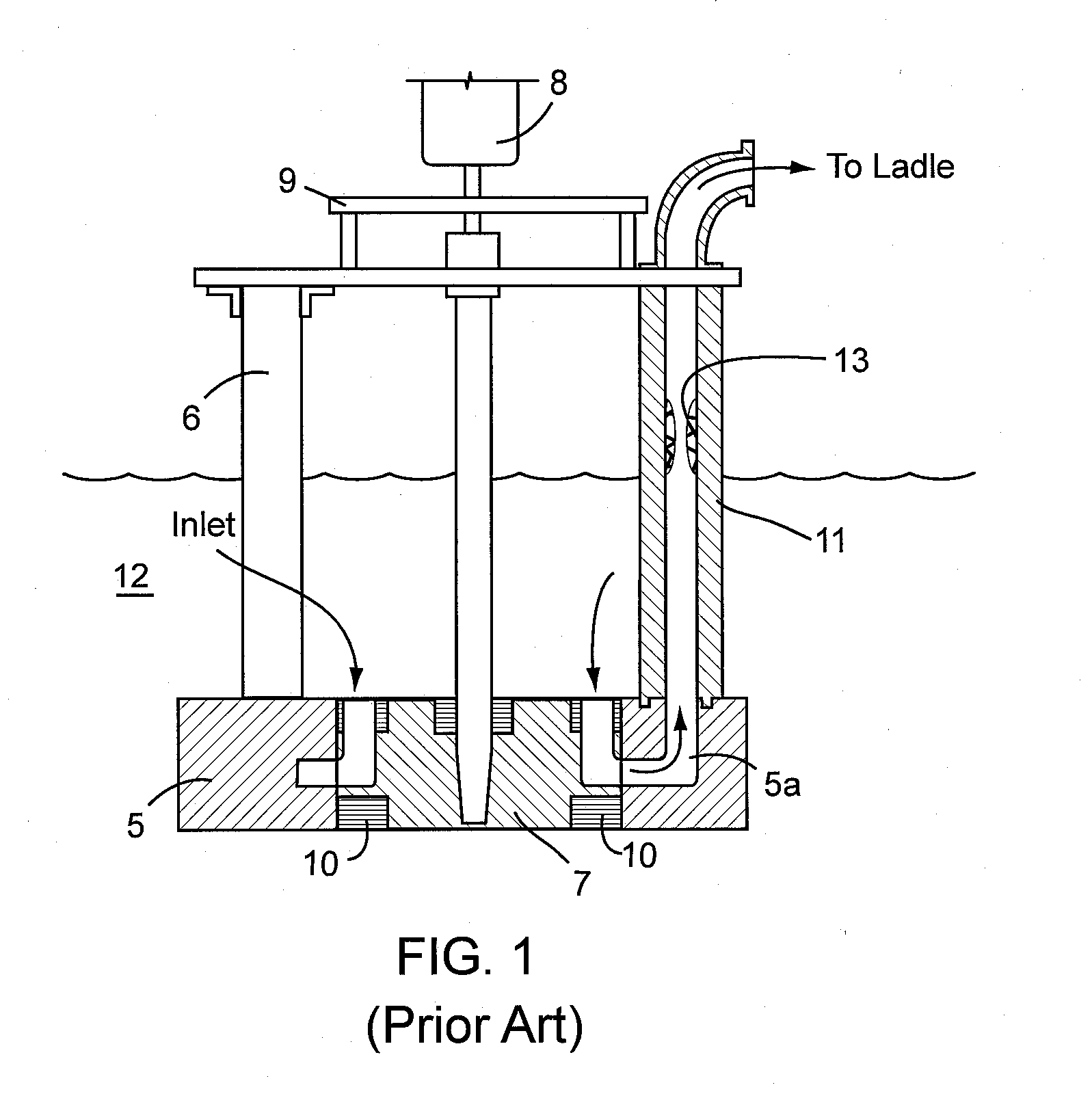 Riserless transfer pump and mixer/pre-melter for molten metal applications