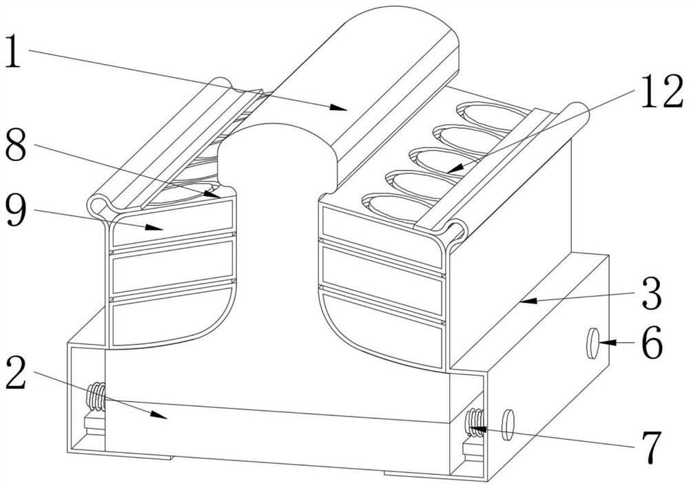 Rubber vibration isolator structure applied to railway track for buffering train vibration