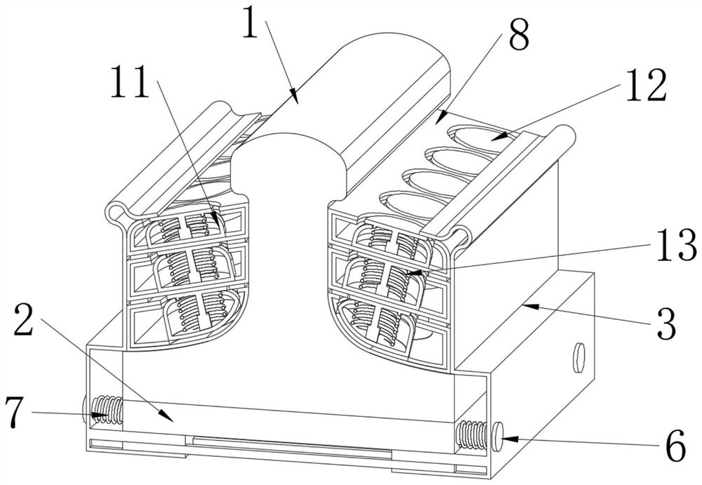 Rubber vibration isolator structure applied to railway track for buffering train vibration