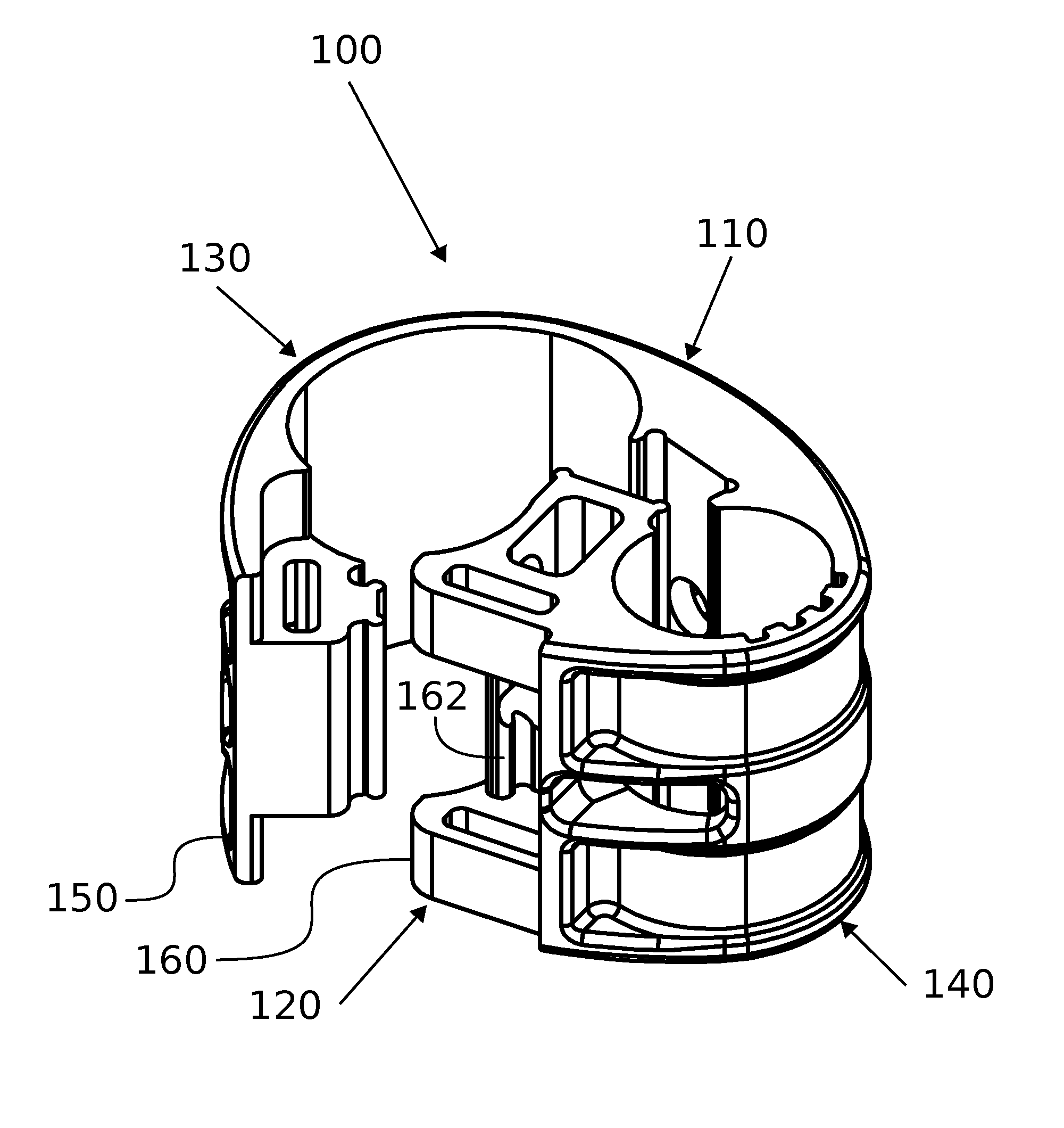 One-piece hinge body and hinge assembly for pivoting elements