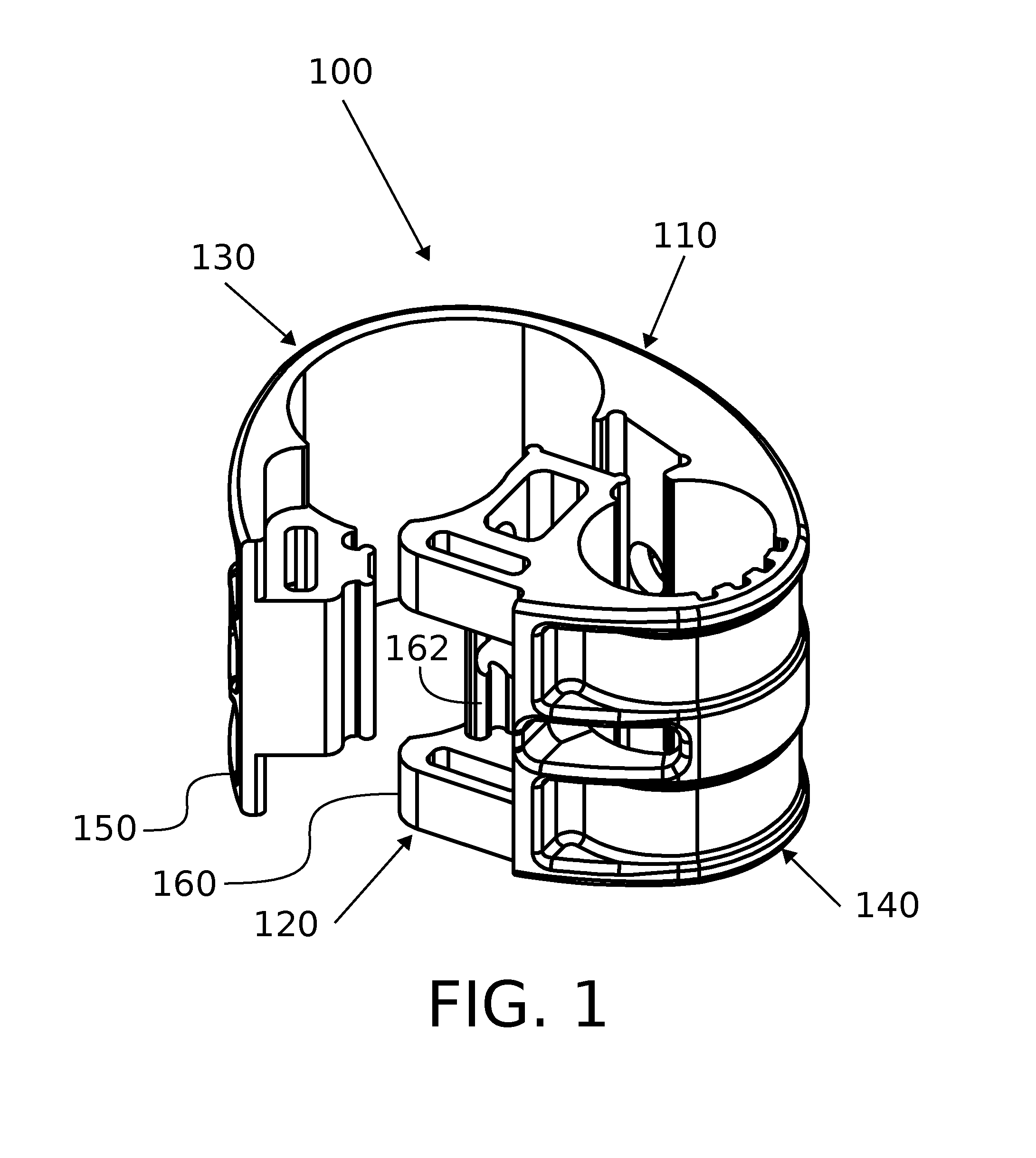 One-piece hinge body and hinge assembly for pivoting elements