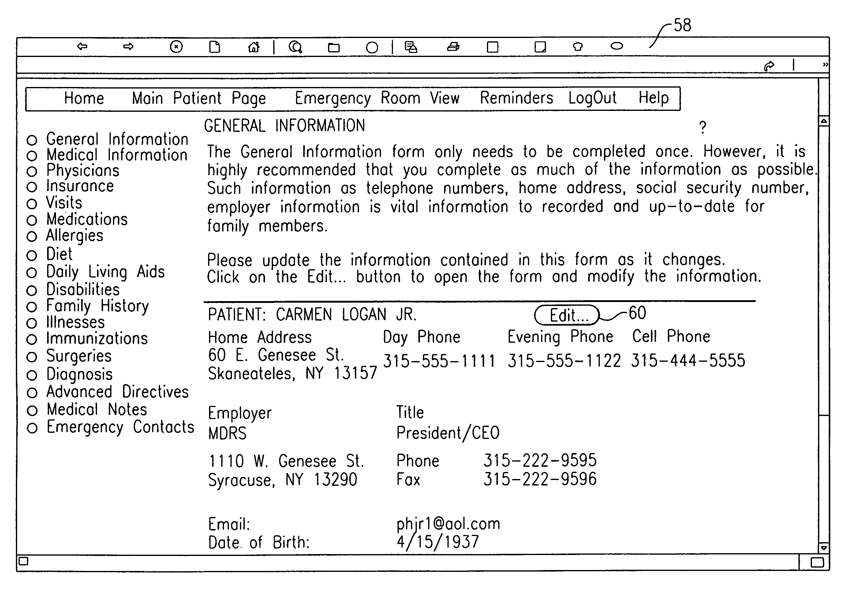 Portable health care history information system