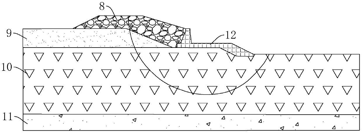 Soft soil foundation embankment structure