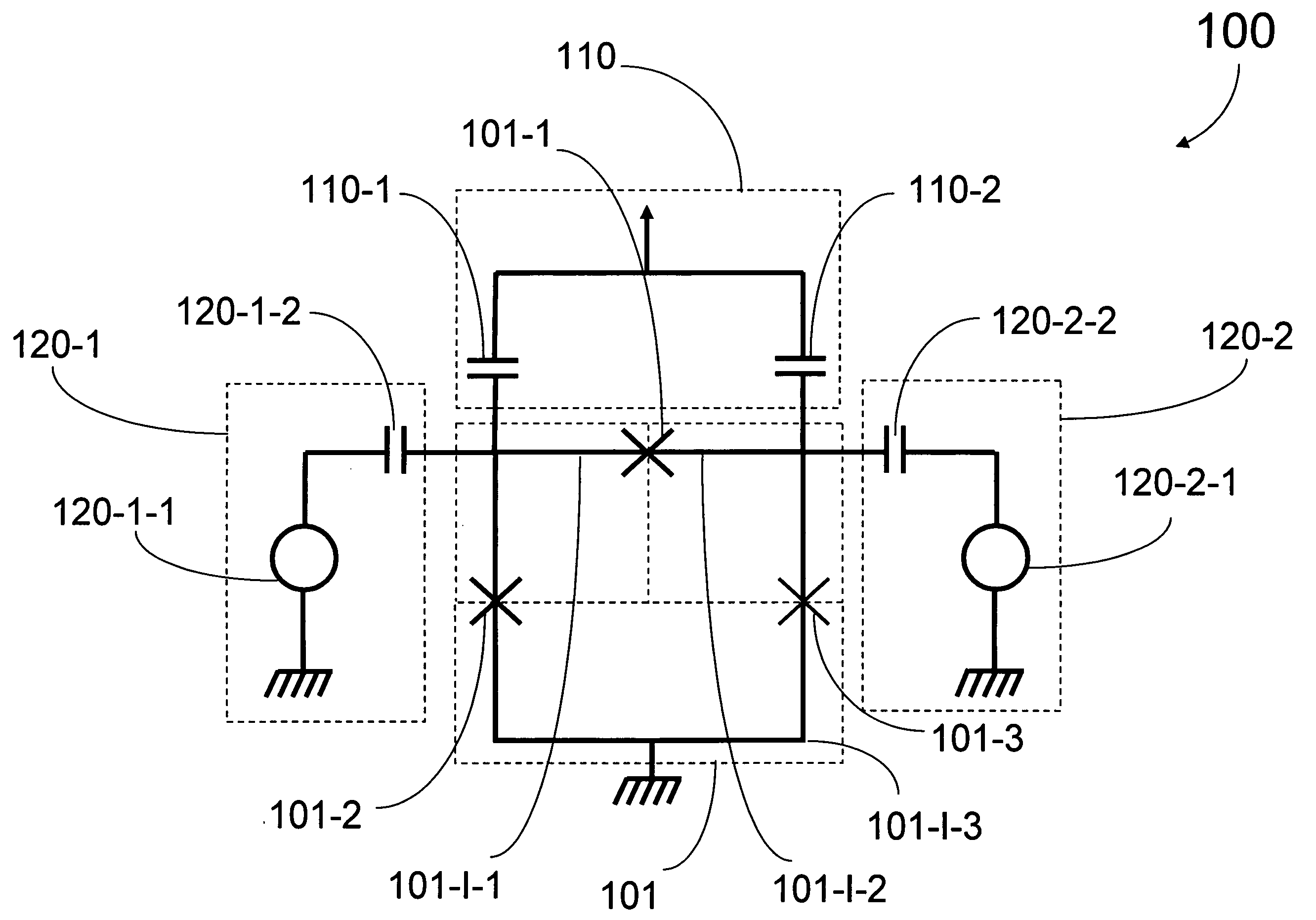 Superconducting qubits having a plurality of capacitive couplings