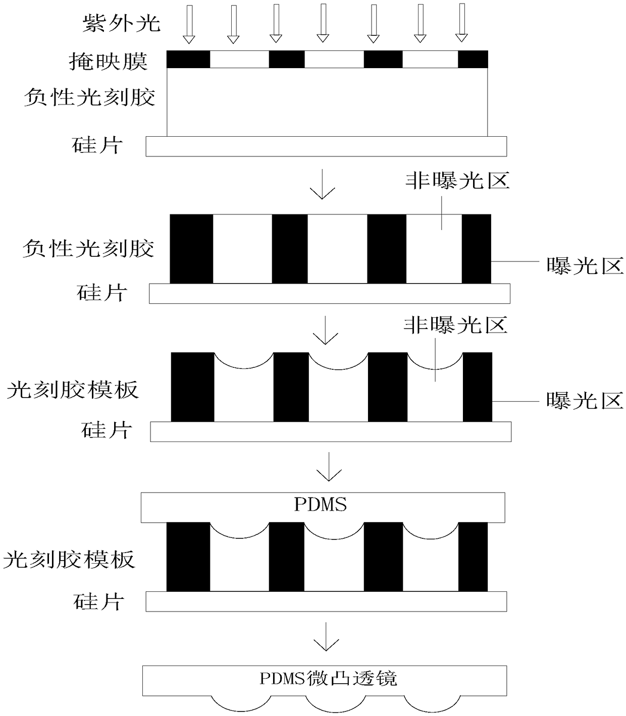 Method of manufacturing micro convex lens by using PDMS