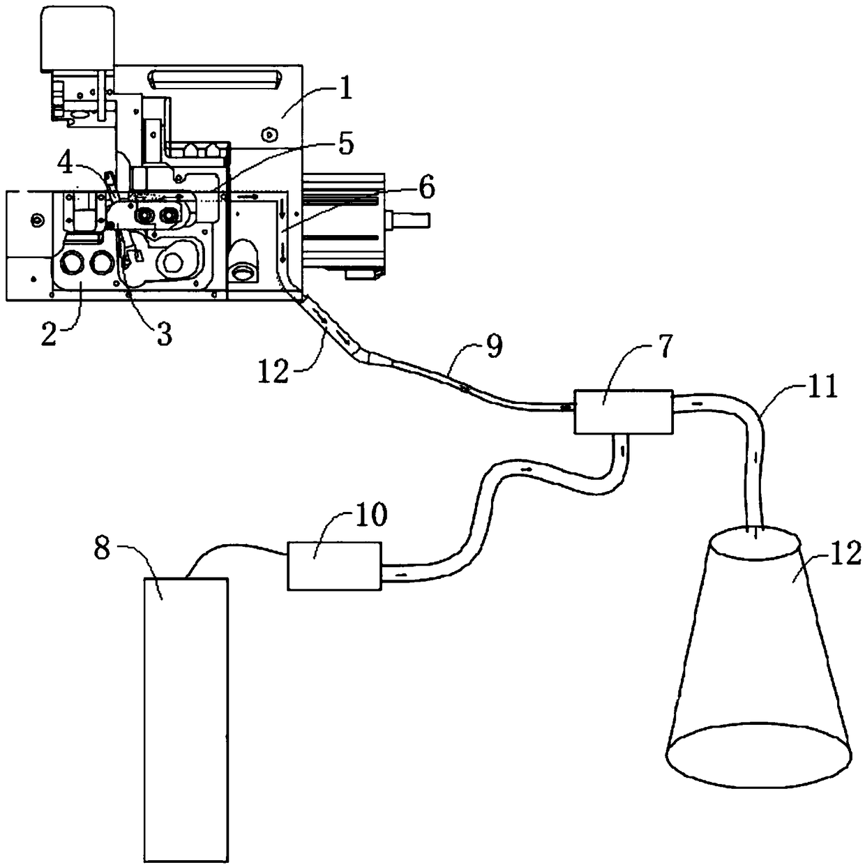 Cleaning device of dust inside sewing machine