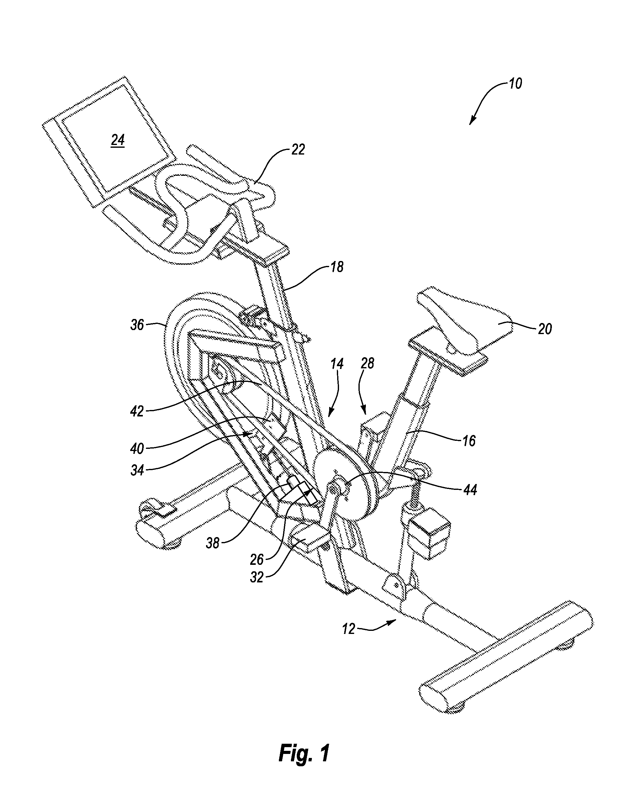 System and method for simulating environmental conditions on an exercise bicycle