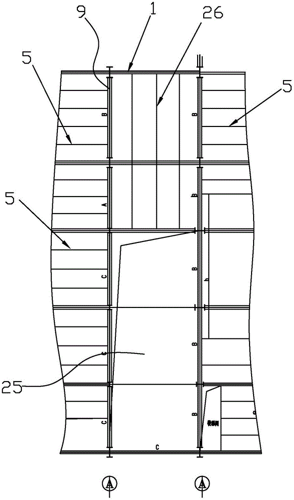 Seamless design method and structure for main workshop of ultra-long steel structure for medium and large thermal power plant