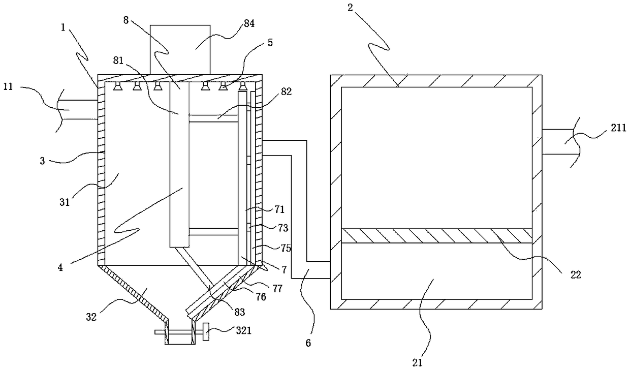 Waste water treatment device beneficial to cleaning