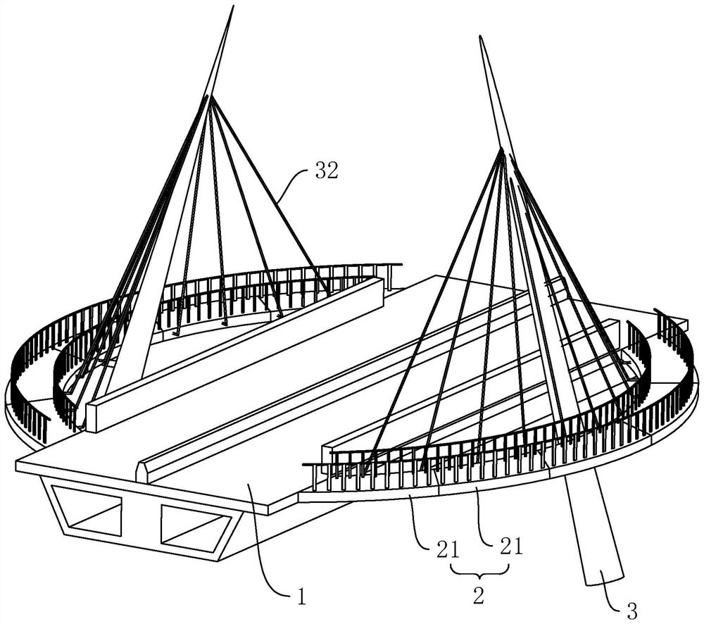 Pedestrian and vehicle separated bridge structure